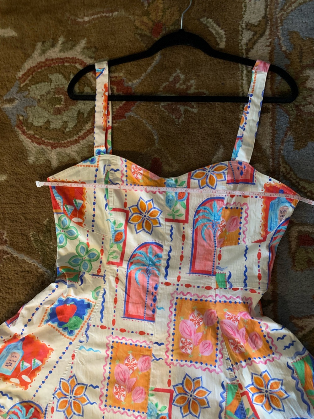 Avec Les Filles Cream Multicolor Patchwork Sundress - Picture 5 of 7